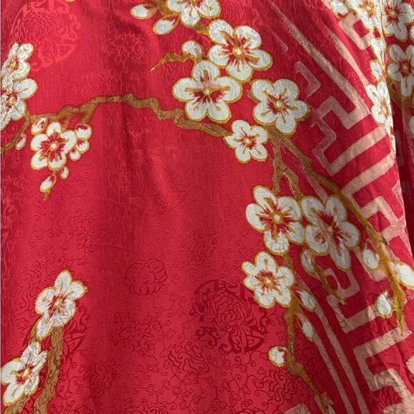Vintage Soma Size Medium Silk Pink Floral Japanese Kimono Style Robe - Picture 9 of 14